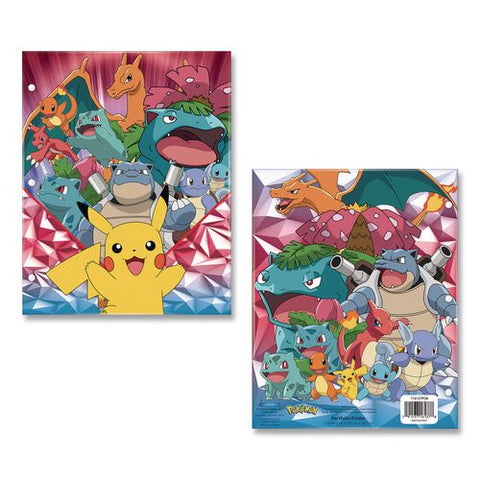 Licensed Two-pocket Folder, Pokeman, Side: 3-hole Punched, Accommodates (50) 11 X 8.5 Sheets, Multicolor