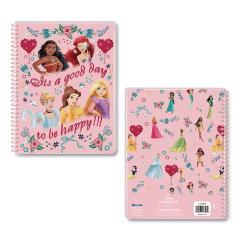 Licensed Spiral Notebook, Disney Princesses, 1-subject, Wide/legal Rule, Multicolor Cover, (70) 10.5 X 8 Sheets