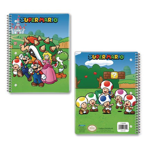 Licensed Spiral Notebook, Super Mario, 1-subject, Wide/legal Rule, Multicolor Cover, (70) 10.5 X 8 Sheets