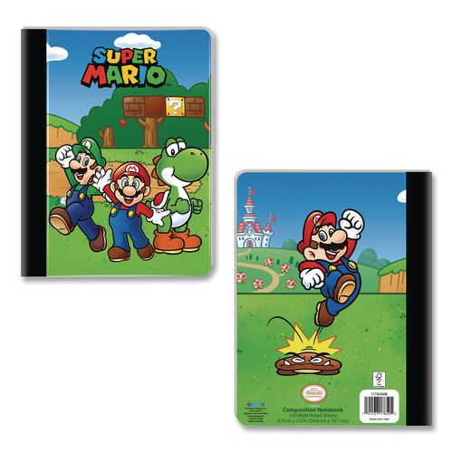 Licensed Composition Book, Super Mario, Wide/legal Rule, Multicolor Cover, (100) 9.75 X 7.5 Sheets