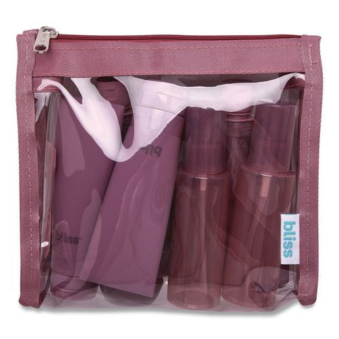 Travel Toiletry Bottle Set, Maroon
