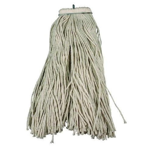 Layflat Regular Screw-type Mop Head, Cotton, 24 Oz, 1" Headband, White