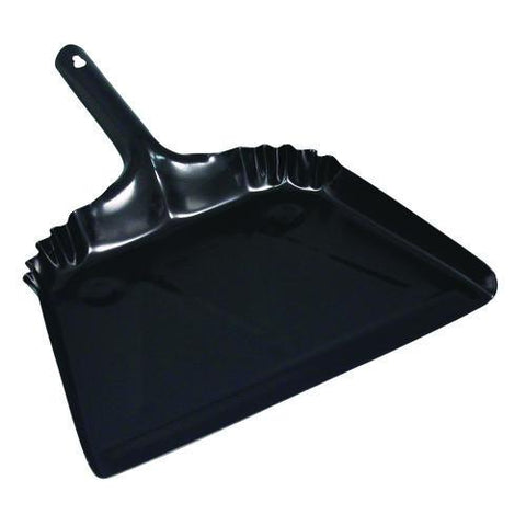 Heavy-duty Metal Dust Pan, 12 X 14, 20-gauge Steel, Black