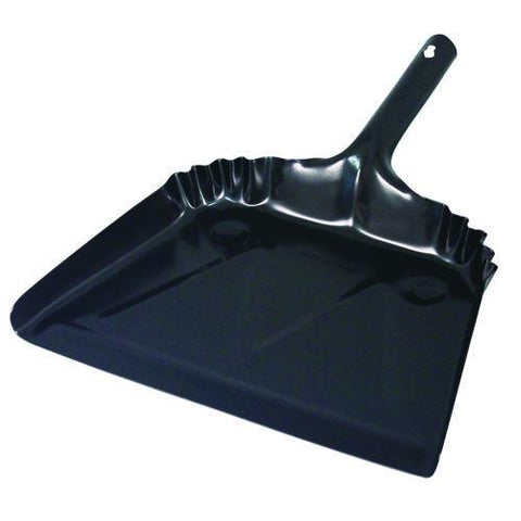 Heavy-duty Metal Dust Pan, 12 X 14, 20-gauge Steel, Black