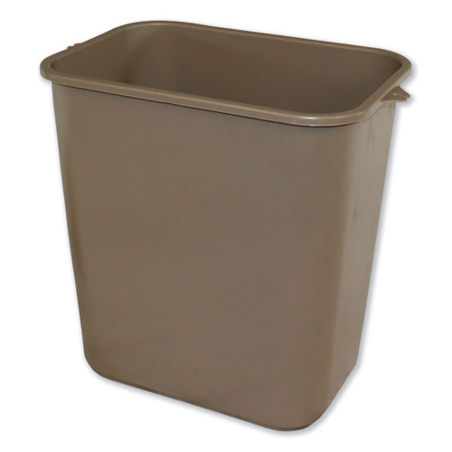 Soft-sided Wastebasket, 28 Qt, Polyethylene, Beige