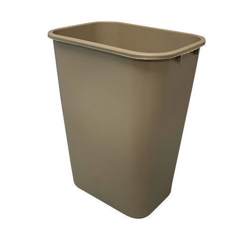 Soft-sided Wastebasket, 41 Qt, Polyethylene, Beige