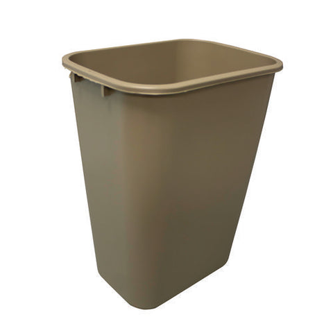 Soft-sided Wastebasket, 41 Qt, Polyethylene, Beige