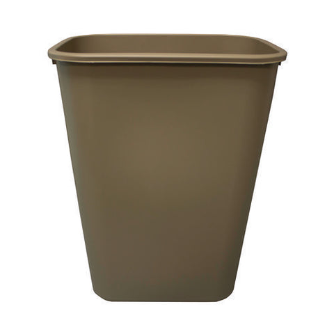 Soft-sided Wastebasket, 41 Qt, Polyethylene, Beige