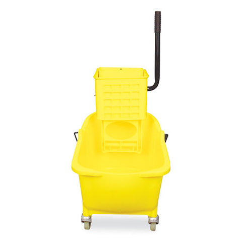 Side-press Wringer And Plastic Bucket Combo, 12 To 32 Oz, Yellow