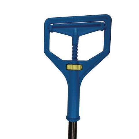 Janitor Style Screw Clamp Mop Handle, Fiberglass, 64", Blue