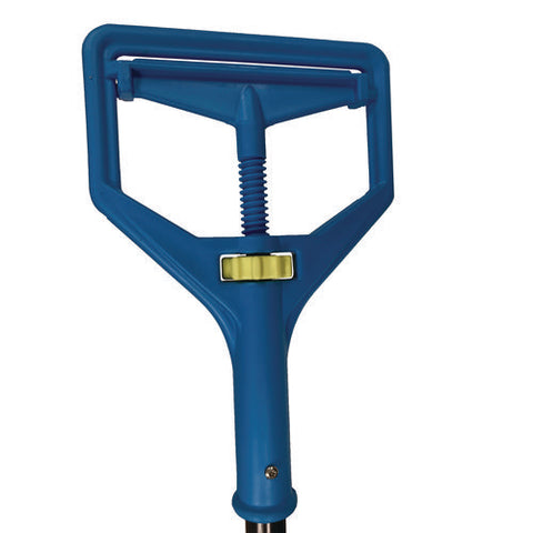 Janitor Style Screw Clamp Mop Handle, Fiberglass, 64", Blue