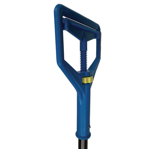 Janitor Style Screw Clamp Mop Handle, Fiberglass, 64", Blue