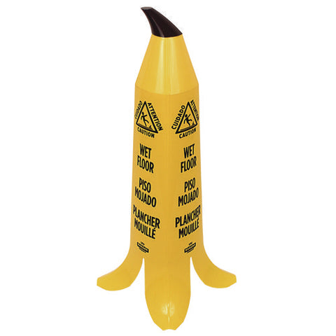 Banana Wet Floor Cones, 14.25 X 14.25 X 36.75, Yellow/brown/black