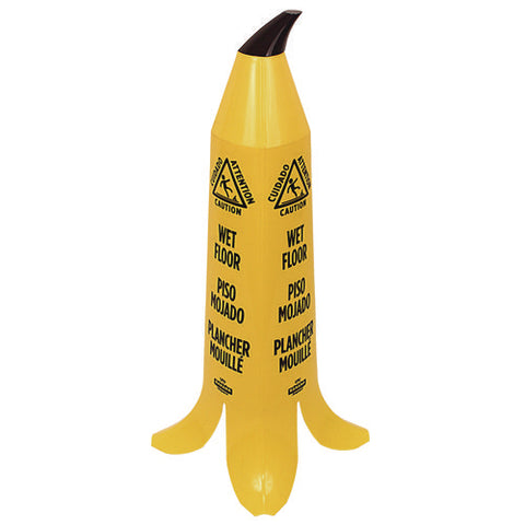 Banana Wet Floor Cones, 14.25 X 14.25 X 36.75, Yellow/brown/black