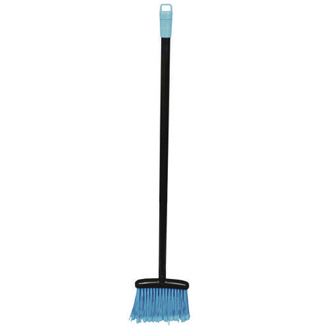 Lobby Dust Pan Broom, 36.86", Black/blue, 12/carton