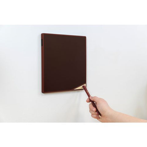 Versatiles Memo Board, 8.25" X 8.25", Black Surface, Red Plastic Frame