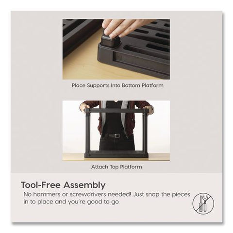 Plastic Shelving Unit, 4 Shelves, 23.9 X 11.8 X 48.3, Black
