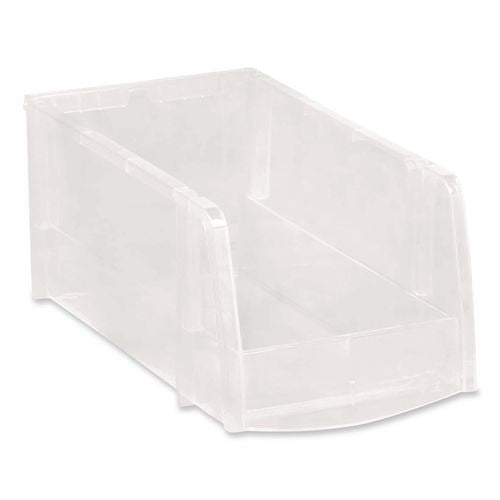 Stackable Plastic Storage Bin. Medium, 1.6 Qt, 6 X 11 X 5, Clear
