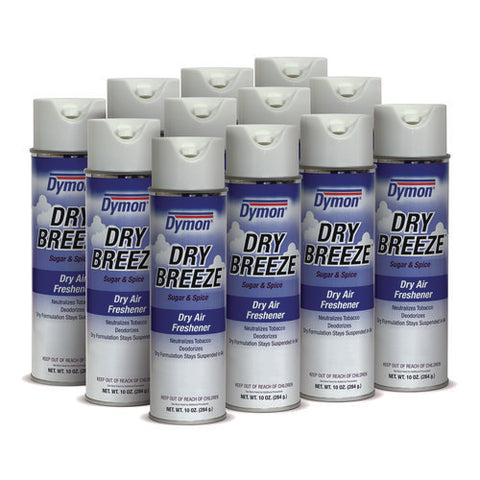 Dry Breeze Aerosol Air Freshener, Sugar And Spice, 10 Oz Aerosol Spray, 12/carton