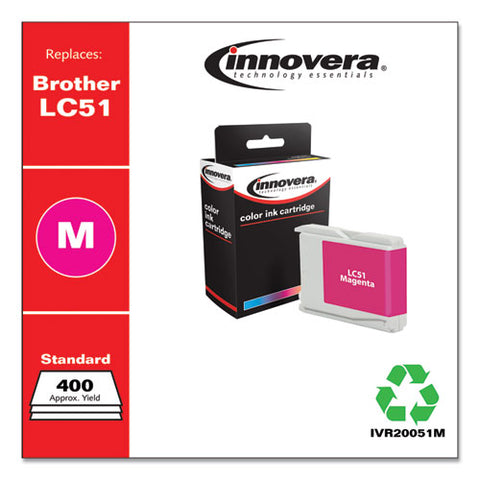 Remanufactured Magenta Ink, Replacement For Lc51m, 400 Page-yield