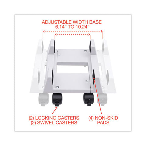 Mobile Cpu Stand, 8.75w X 10d X 5h, Light Gray