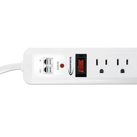 Surge Protector, 7 Ac Outlets, 4 Ft Cord, 1,080 J, White