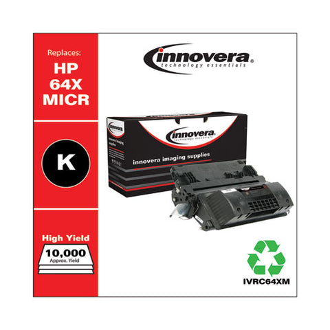 Remanufactured Black High-yield Micr Toner, Replacement For 64xm (cc364xm), 24,000 Page-yield