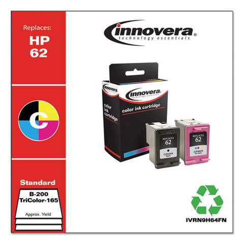 Remanufactured Black/tri-color Ink, Replacement For 62 (n9h64fn), 200/165 Page-yield