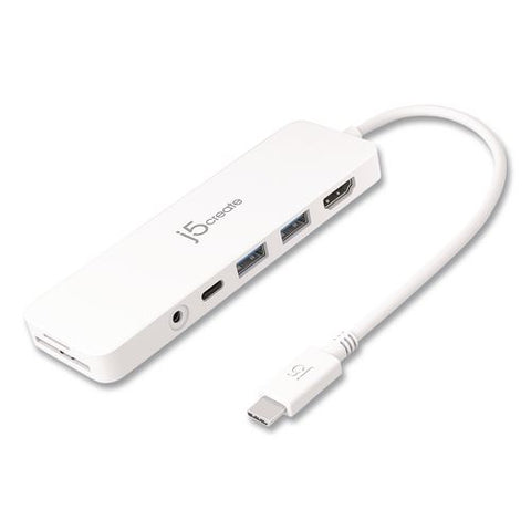 Multi-port Hub For Usb-c Enabled Laptops, 4-port, White