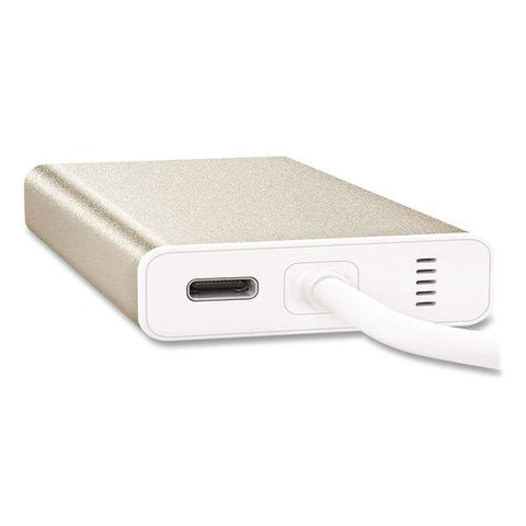 Mini Dual Monitor Docking Station, Usb-c/hdmi/gigabit Lan, White/gold