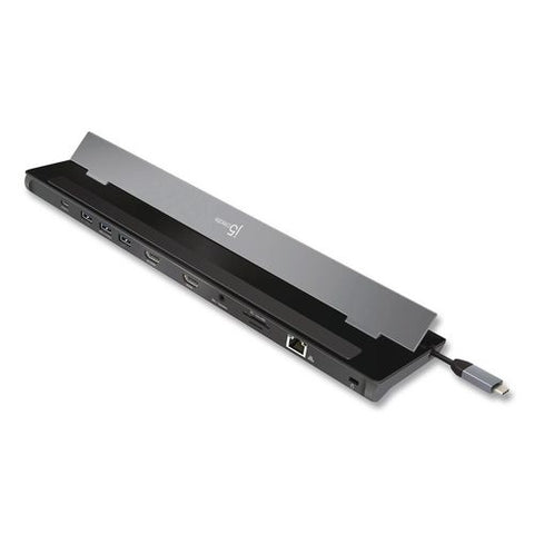 Dual-display Docking Station, 2 Hdmi/usb-a/usb-c/rj45/sd/microsd/3.5 Mm Audio, Black