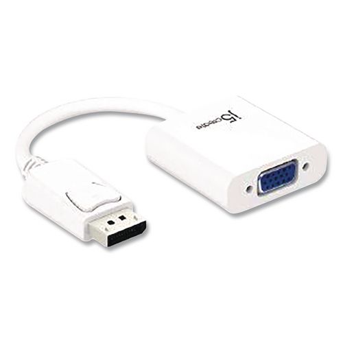 Displayport To Vga Video Adapter, Dvi/hdmi/vga, 3.54", White