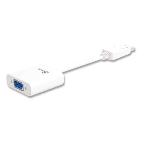 Displayport To Vga Video Adapter, Dvi/hdmi/vga, 3.54", White