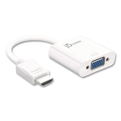Hdmi To Vga Audio/video Adapter, Hdmi/vga, 1.8", White