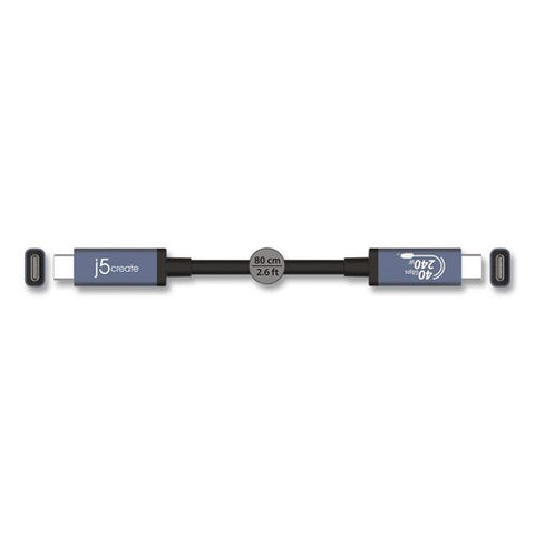 Usb-c To Usb-c Cable, 2.6 Ft, Black/space Gray