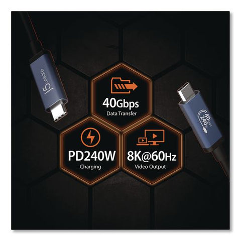 Usb-c To Usb-c Cable, 2.6 Ft, Black/space Gray