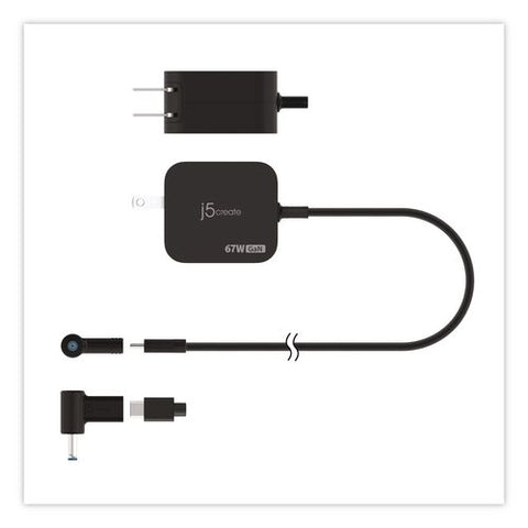 Gan 67 W Usb-c Mini Charger With 4.5 Mm Converter, Black