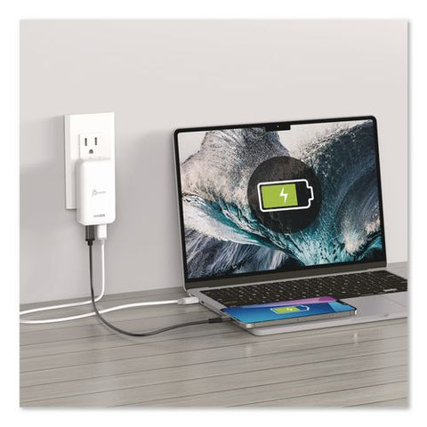 65 W Usb-c Two-port Gan Pd Charger, White