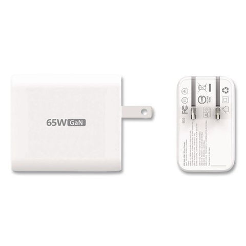 65 W Gan Usb-a/usb-c Three-port Charger, White