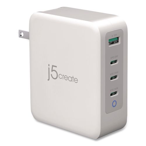 130 W Gan 4-port Charger, White