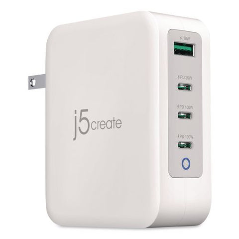 130 W Gan 4-port Charger, White