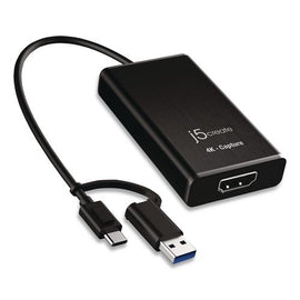 Usb-c To Hdmi Video Adapter, Hdmi/usb-a/usb-c, 7.87", Black