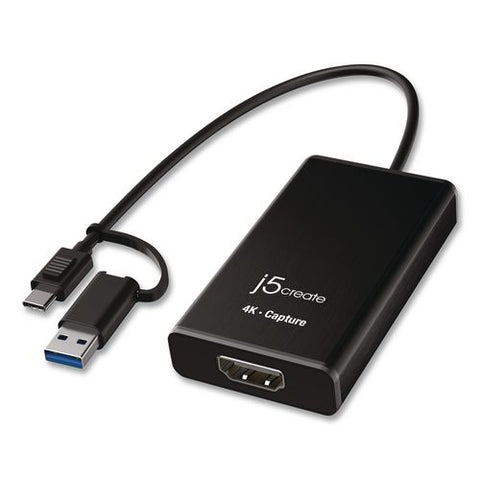 Usb-c To Hdmi Video Adapter, Hdmi/usb-a/usb-c, 7.87", Black