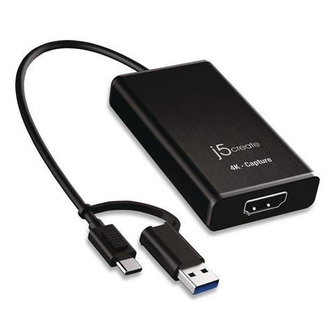 Usb-c To Hdmi Video Adapter, Hdmi/usb-a/usb-c, 7.87", Black