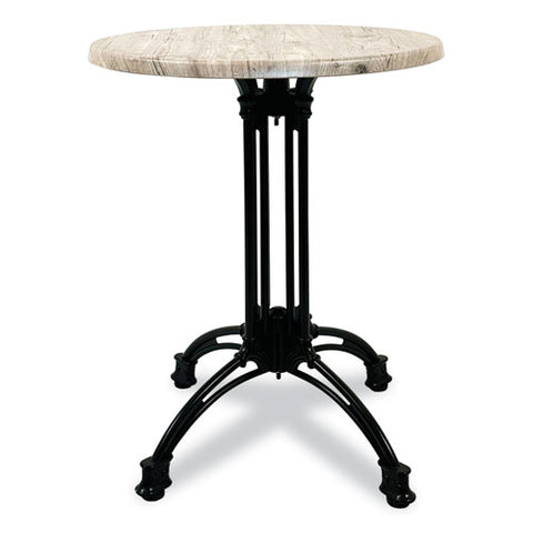 Topalit Tables, Round, 36" Dia X 29"h, Gray Top, Black Iron Base/legs
