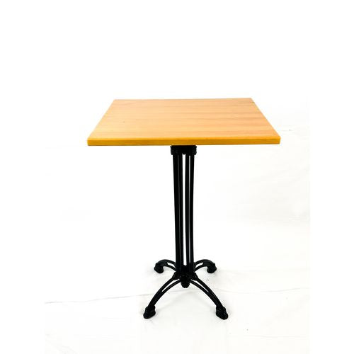 Solid Wood Tables, Cast Aluminum Base, Square, 36w X 36d X 41.5h, Natural