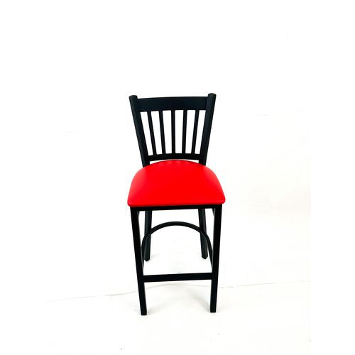 Cobra Series Barstool, Supports Up To 300 Lb, 28.5" Seat Height, Red Seat, Black Back, Black Base