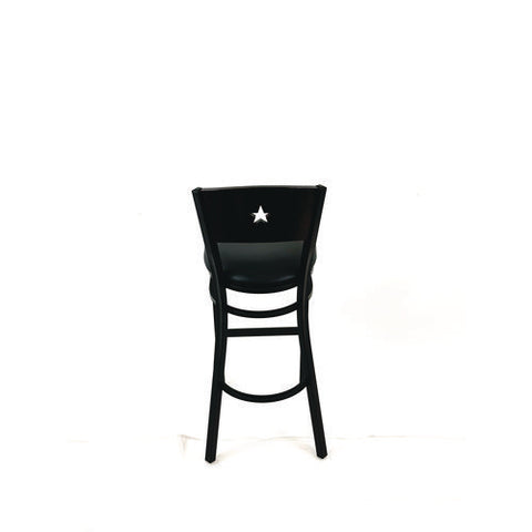 Liberty Series Barstool, Supports Up To 300 Lb, 28.5" Seat Height, Black Seat, Dark Mahogany Back, Black Base