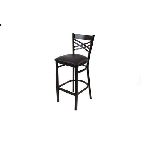 X Series Barstool, Supports Up To 300 Lb, 29.5" Seat Height, Black Seat, Black Back, Black Base