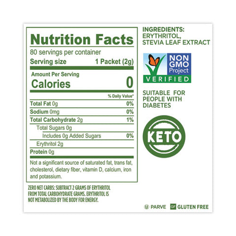 No Calorie Sweetener, 2 G Packet, 80/box